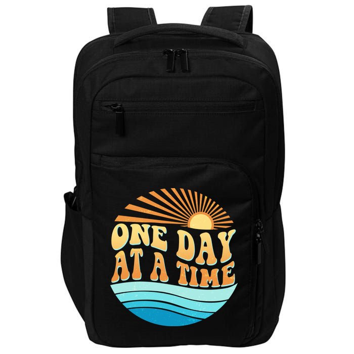 Retro 1960s 70s One Day At A Time Mental Health Awareness Impact Tech Backpack