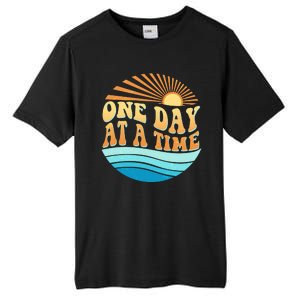 Retro 1960s 70s One Day At A Time Mental Health Awareness Tall Fusion ChromaSoft Performance T-Shirt