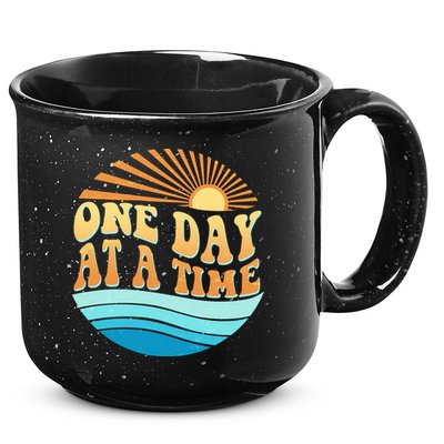 Retro 1960s 70s One Day At A Time Mental Health Awareness 15oz Campfire Ceramic Mug