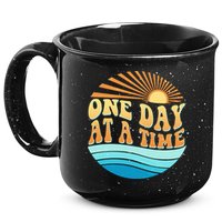 Retro 1960s 70s One Day At A Time Mental Health Awareness 15oz Campfire Ceramic Mug
