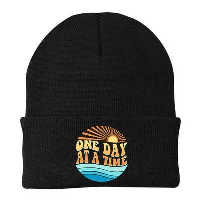 Retro 1960s 70s One Day At A Time Mental Health Awareness Beanie