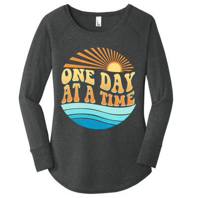 Retro 1960s 70s One Day At A Time Mental Health Awareness Women's Perfect Tri Tunic Long Sleeve Shirt
