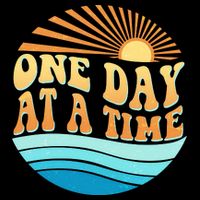 Retro 1960s 70s One Day At A Time Mental Health Awareness Polo