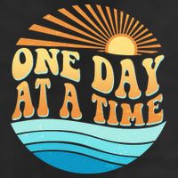 Retro 1960s 70s One Day At A Time Mental Health Awareness Microfiber Hand Towel