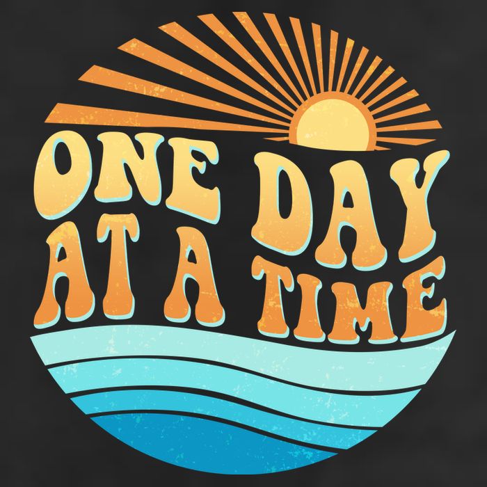 Retro 1960s 70s One Day At A Time Mental Health Awareness Microfiber Hand Towel