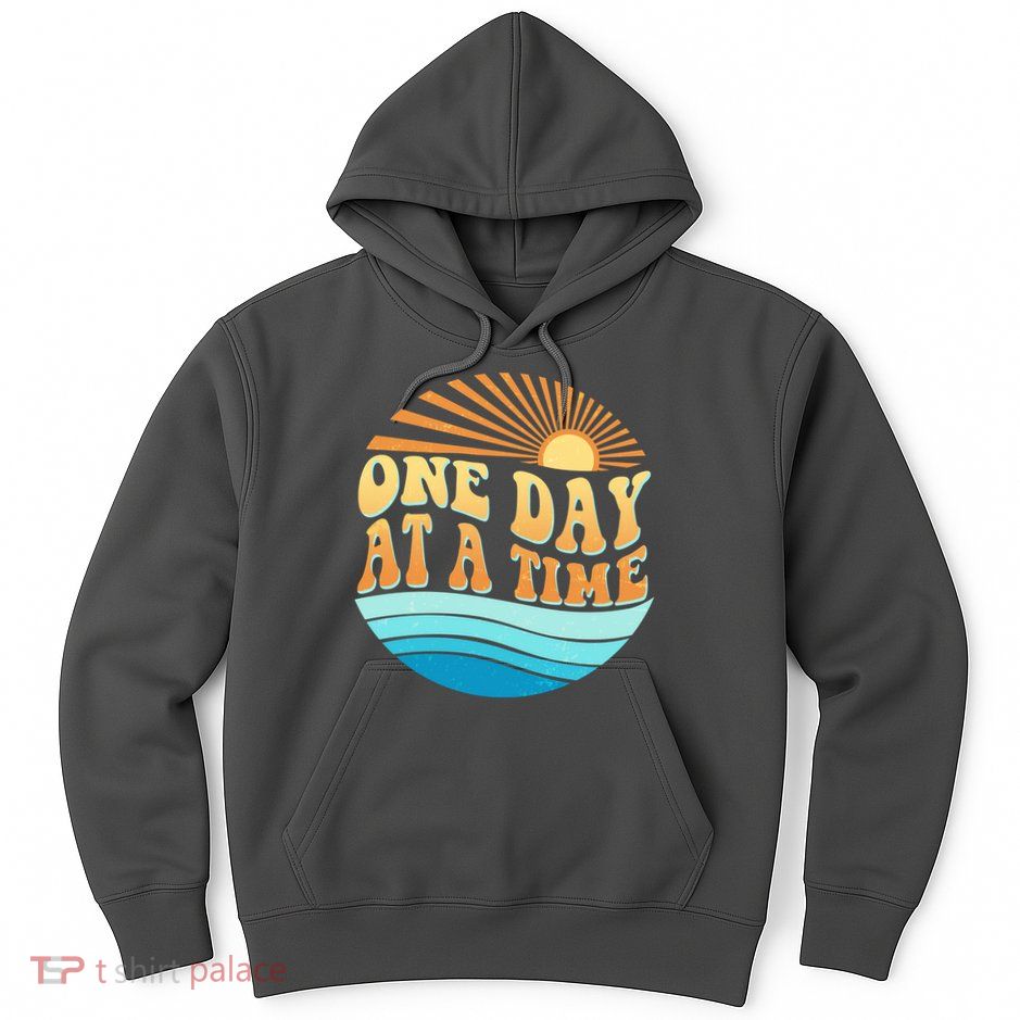 Retro 1960s 70s One Day At A Time Mental Health Awareness Hoodie
