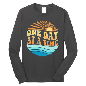 Retro 1960s 70s One Day At A Time Mental Health Awareness Long Sleeve Shirt