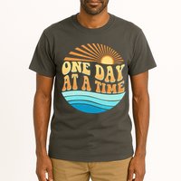 Retro 1960s 70s One Day At A Time Mental Health Awareness Tall T-Shirt