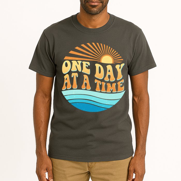 Retro 1960s 70s One Day At A Time Mental Health Awareness Tall T-Shirt