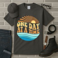Retro 1960s 70s One Day At A Time Mental Health Awareness Tall T-Shirt