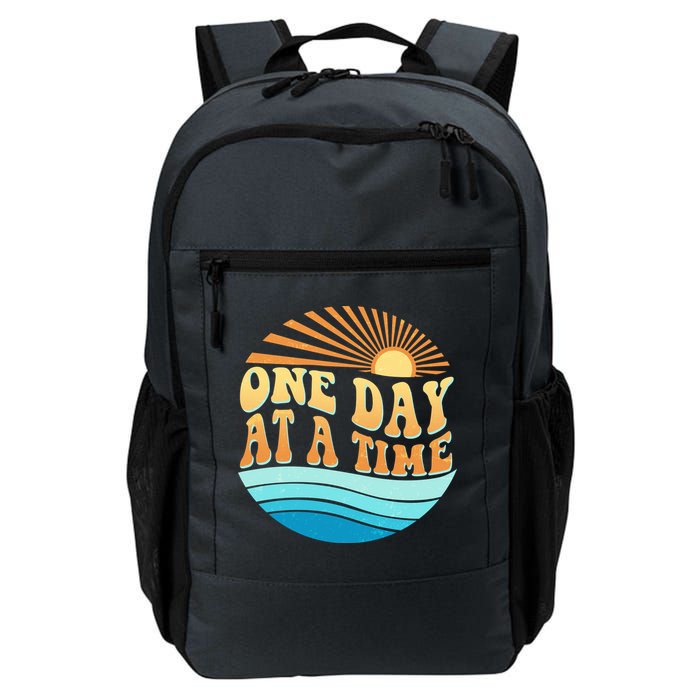 Retro 1960s 70s One Day At A Time Mental Health Awareness Backpack
