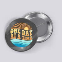 Retro 1960s 70s One Day At A Time Mental Health Awareness Button