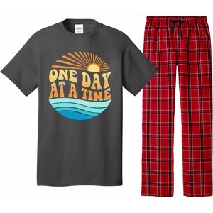 Retro 1960s 70s One Day At A Time Mental Health Awareness Pajama Set