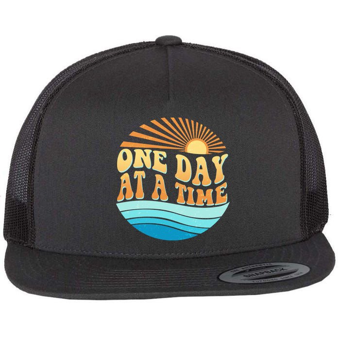 Retro 1960s 70s One Day At A Time Mental Health Awareness Flatbill Hat