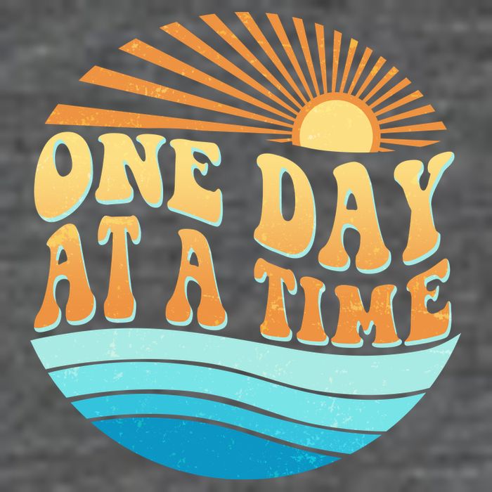 Retro 1960s 70s One Day At A Time Mental Health Awareness Flatbill Hat