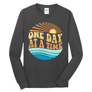 Retro 1960s 70s One Day At A Time Mental Health Awareness Tall Long Sleeve T-Shirt