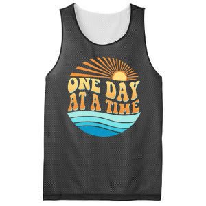 Retro 1960s 70s One Day At A Time Mental Health Awareness Mesh Reversible Basketball Jersey Tank