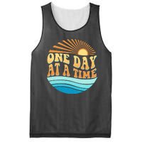 Retro 1960s 70s One Day At A Time Mental Health Awareness Mesh Reversible Basketball Jersey Tank