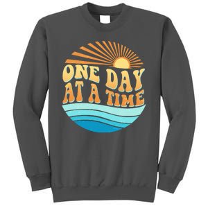 Retro 1960s 70s One Day At A Time Mental Health Awareness Tall Sweatshirt