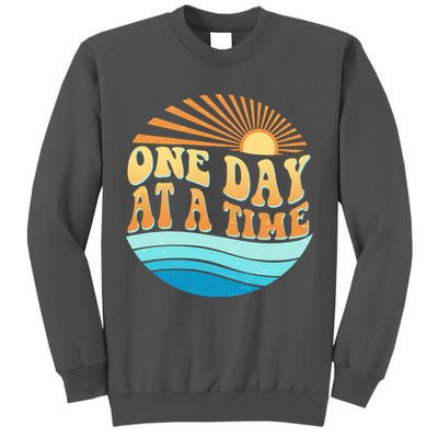 Retro 1960s 70s One Day At A Time Mental Health Awareness Tall Sweatshirt