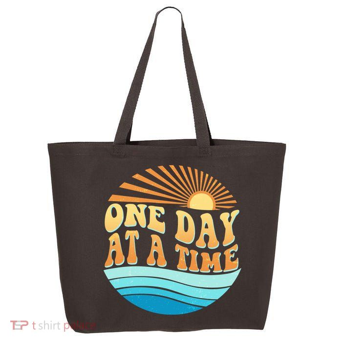 Retro 1960s 70s One Day At A Time Mental Health Awareness 25L Jumbo Tote