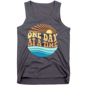 Retro 1960s 70s One Day At A Time Mental Health Awareness Tank Top