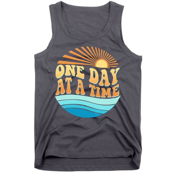 Retro 1960s 70s One Day At A Time Mental Health Awareness Tank Top