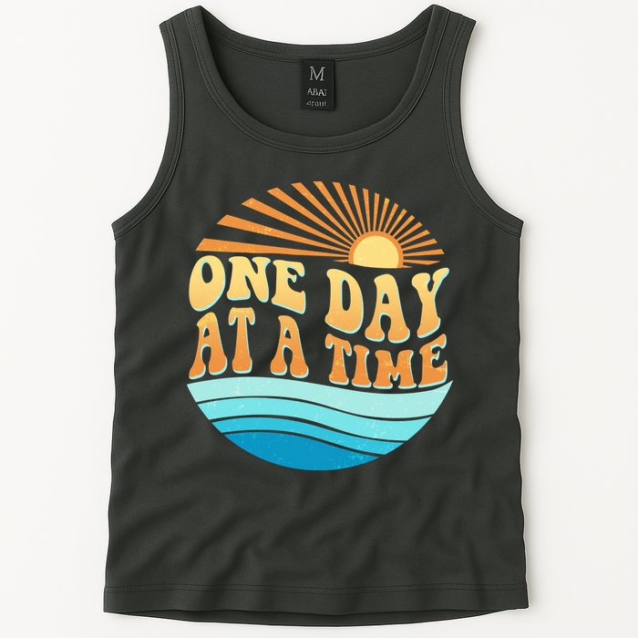 Retro 1960s 70s One Day At A Time Mental Health Awareness Tank Top