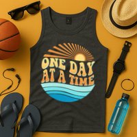 Retro 1960s 70s One Day At A Time Mental Health Awareness Tank Top