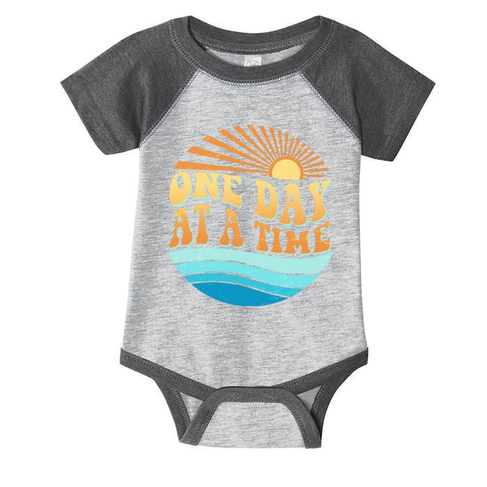 Retro 1960s 70s One Day At A Time Mental Health Awareness Infant Baby Jersey Bodysuit