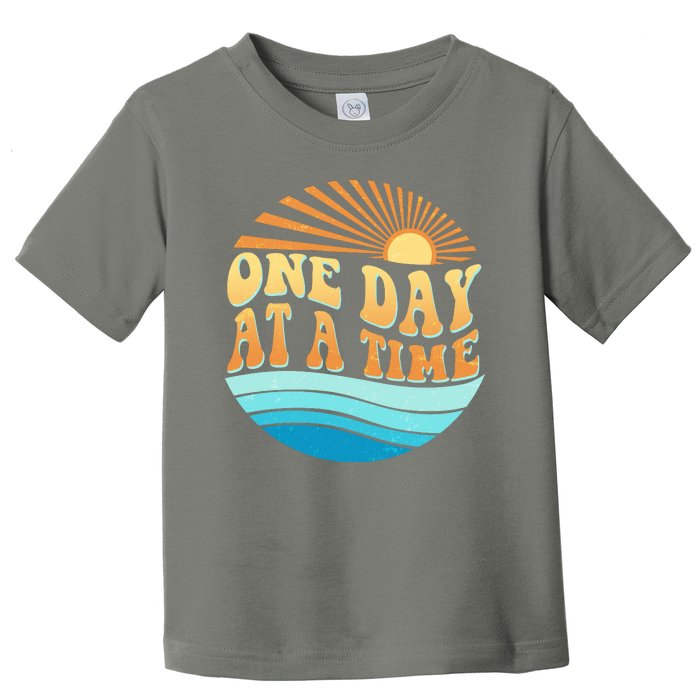 Retro 1960s 70s One Day At A Time Mental Health Awareness Toddler T-Shirt