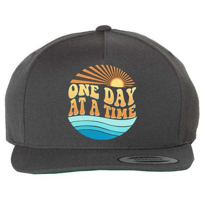 Retro 1960s 70s One Day At A Time Mental Health Awareness Wool Snapback Cap