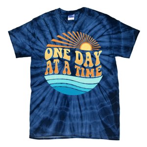 Retro 1960s 70s One Day At A Time Mental Health Awareness Tie-Dye T-Shirt