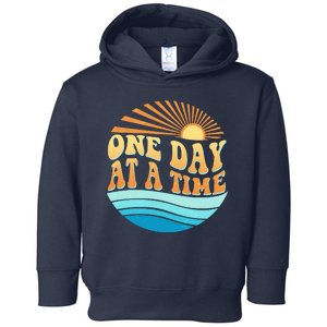 Retro 1960s 70s One Day At A Time Mental Health Awareness Toddler Hoodie