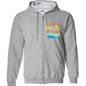 Retro 1960s 70s One Day At A Time Mental Health Awareness Full Zip Hoodie