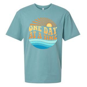 Retro 1960s 70s One Day At A Time Mental Health Awareness Sueded Cloud Jersey T-Shirt