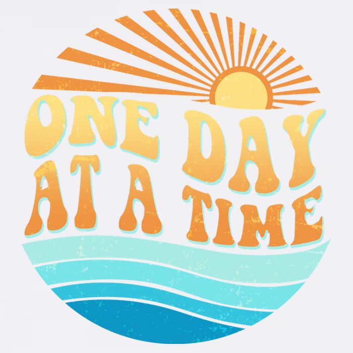 Retro 1960s 70s One Day At A Time Mental Health Awareness Garment-Dyed Sweatshirt