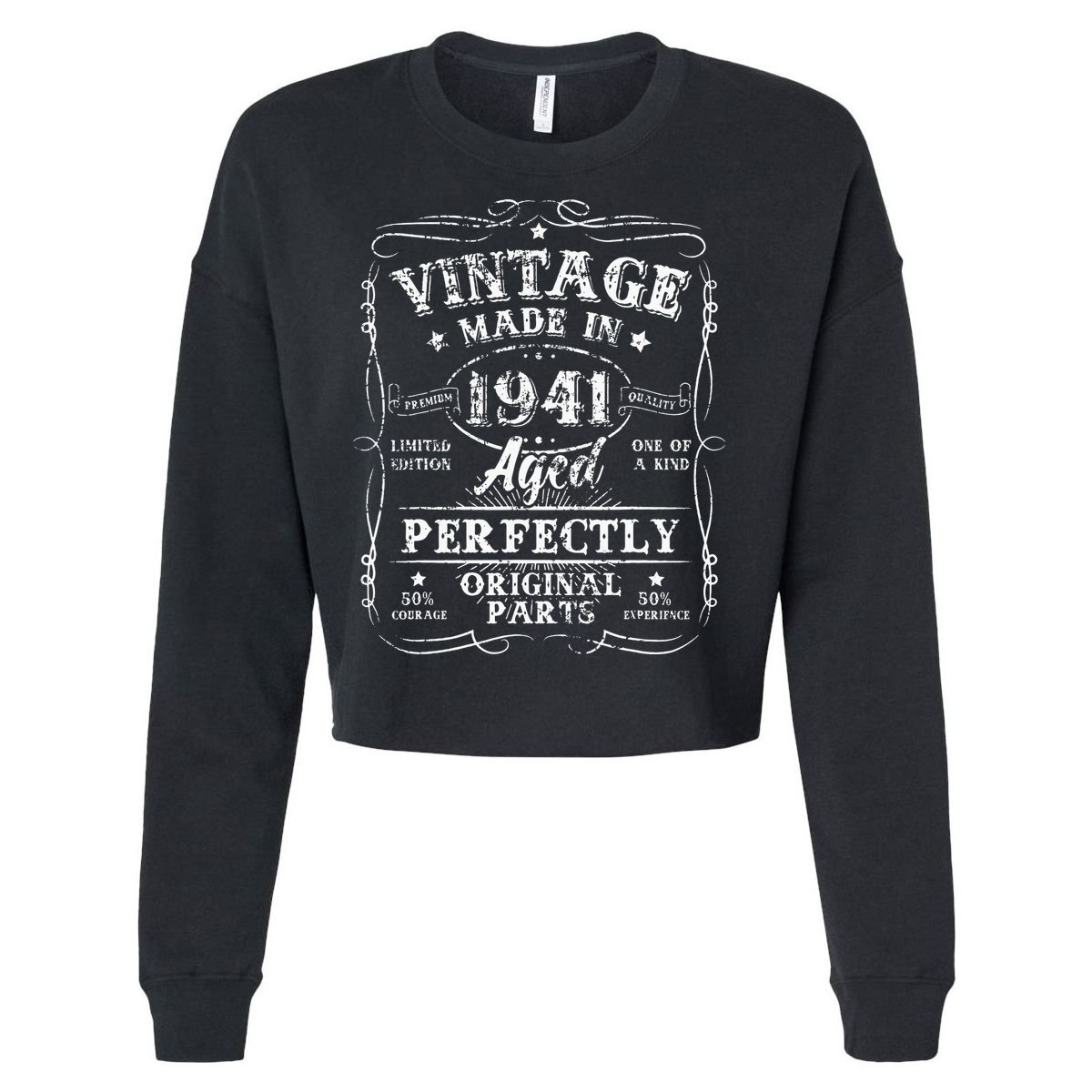 Retro 1941 82nd Birthday Decorations 82 Years Old Cropped Pullover Crew