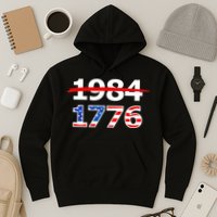Resist 1984 and Return to 1776 Patriotic American Design Hoodie