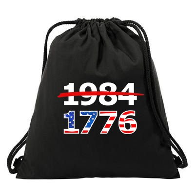 Resist 1984 and Return to 1776 Patriotic American Design Drawstring Bag