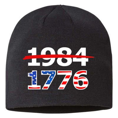 Resist 1984 and Return to 1776 Patriotic American Design Sustainable Beanie