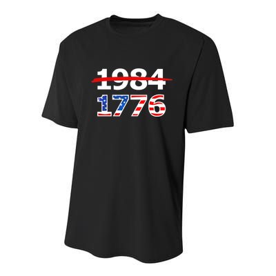 Resist 1984 and Return to 1776 Patriotic American Design Youth Performance Sprint T-Shirt