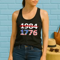 Resist 1984 and Return to 1776 Patriotic American Design Womens Tank Top