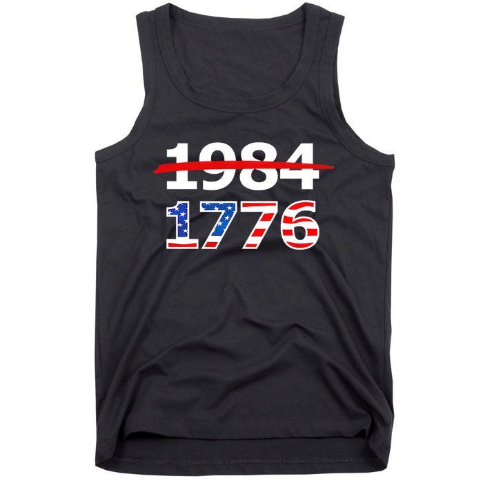 Resist 1984 and Return to 1776 Patriotic American Design Tank Top