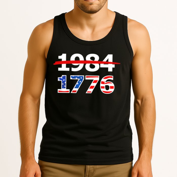 Resist 1984 and Return to 1776 Patriotic American Design Tank Top