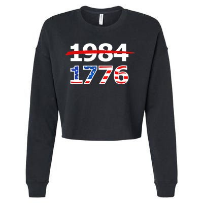 Resist 1984 and Return to 1776 Patriotic American Design Cropped Pullover Crew