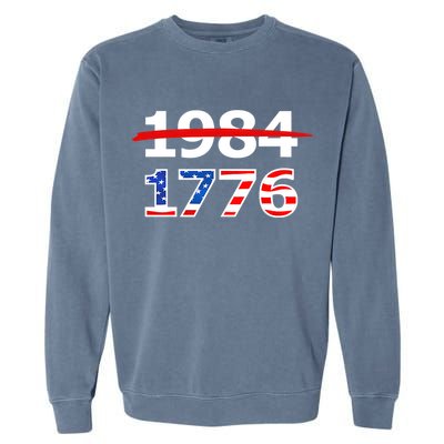 Resist 1984 and Return to 1776 Patriotic American Design Garment-Dyed Sweatshirt