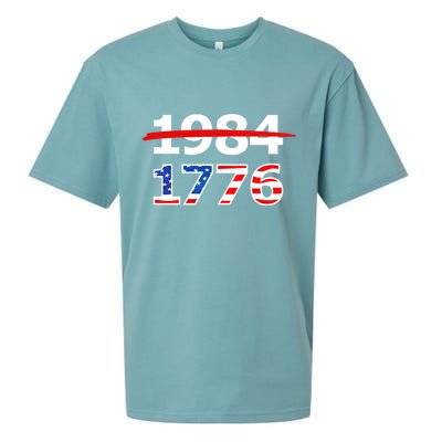 Resist 1984 and Return to 1776 Patriotic American Design Sueded Cloud Jersey T-Shirt