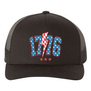 Retro 1776 America Flag 4th Of July Yupoong Adult 5-Panel Trucker Hat