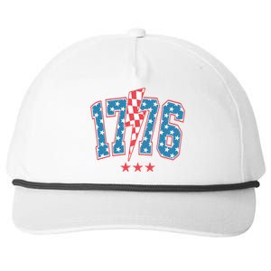 Retro 1776 America Flag 4th Of July Snapback Five-Panel Rope Hat